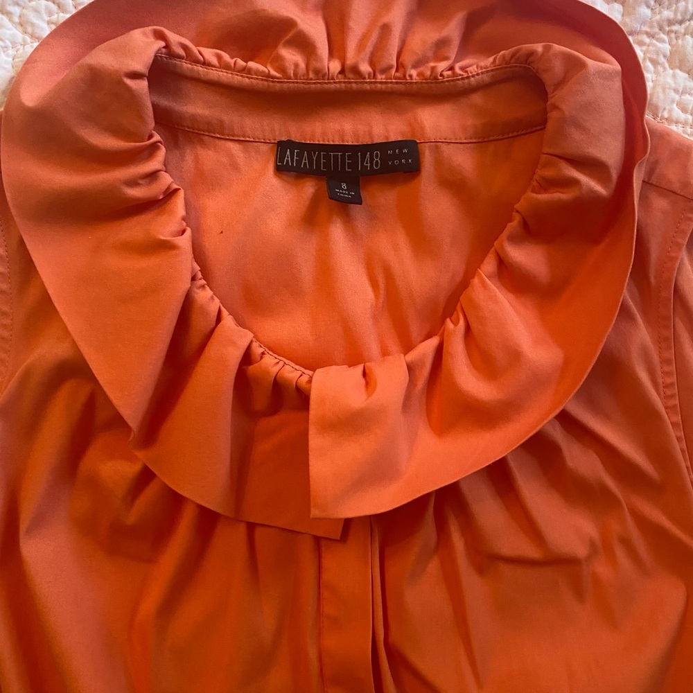 LAFAYETTE 148 • sleeveless Ruffled blouse